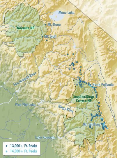 Map Of The Sierra Nevada Mountains World Map