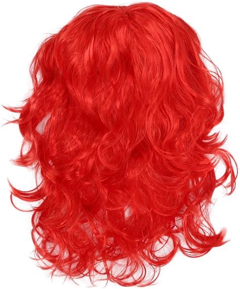 Toogoo Women S Long Curly Fancy Dress Wigs Red Cosplay Costume Ladies Wig Par Clothing