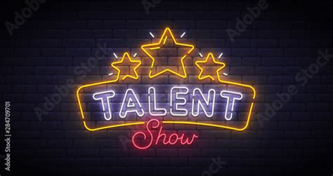 Talent Show Neon Sign Bright Signboard Light Banner Talent Show Logo