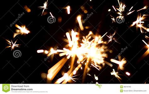 Burning Sparklers Christmas And New Year Lights Stock Photo Image
