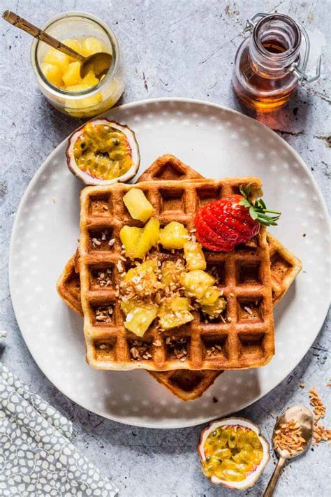 Buckwheat and whole wheat flours give these waffles a nutty flavor, while bacon adds a smoky, salty crunch. Gluten-free vanilla buckwheat waffles