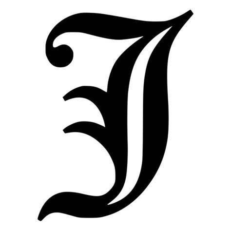 Letter J Old English Lettering Die Cut Decal Car Window Wall