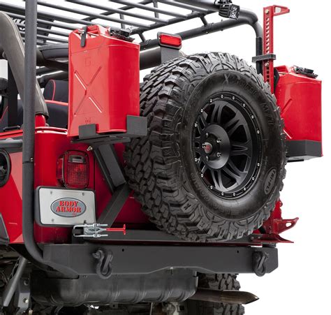 Body Armor Formed Rear Bumper And Tire Carrier For 87 06 Jeep Wrangler Yj