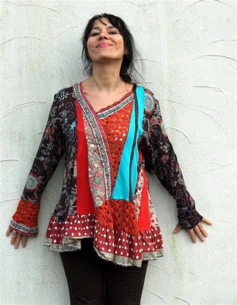 Crazy Fall Patchwork Recycled Dress Tunic Hippie Boho India Etsy Recycled Dress Upcycle