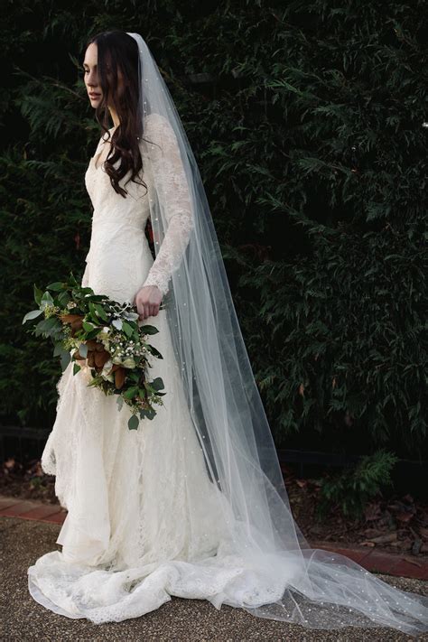 Loren Chapel Wedding Veil With Pearls Tania Maras