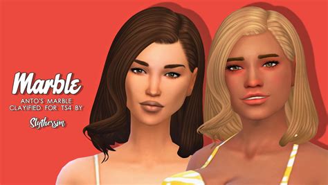 Slythersim Antos Marble Clayified Sims 4 Hairs