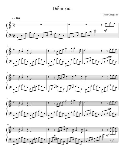 Diễm Xưa Sheet Music For Piano Download Free In Pdf Or Midi