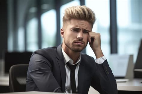 Premium Ai Image Shot Of A Young Businessman Looking Exhausted At