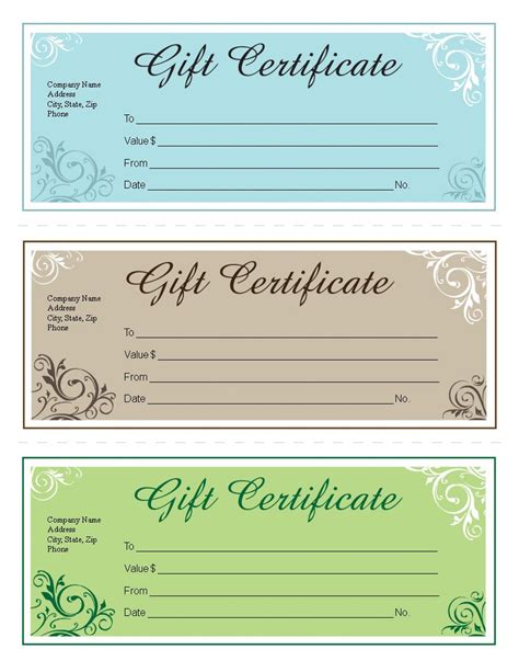 Printable Business Gift Certificate Template - Printable Templates