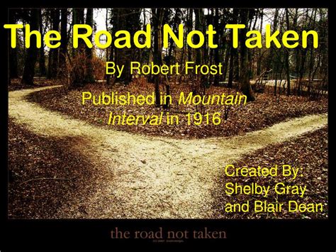 Ppt The Road Not Taken Powerpoint Presentation Free Download Id