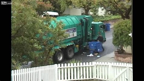 That Is Some Aggressive Recycling Jokes Videos Garbage Truck Funny
