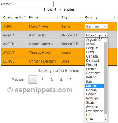 Bind Populate Dropdownlist Inside Jquery Datatable Using Ajax In Asp Hot Sex Picture