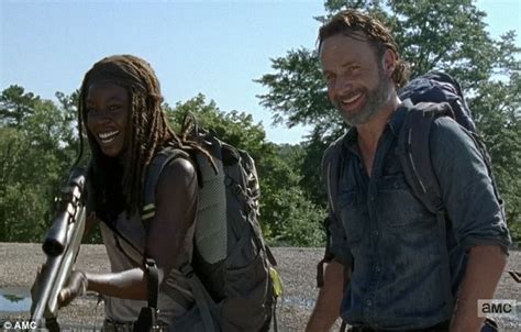 rick grimes and michonne scavenge on the walking dead daily mail online