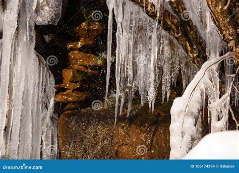 Close Up Of Icicles Stock Photo Image Of Outdoors Melt 106174294