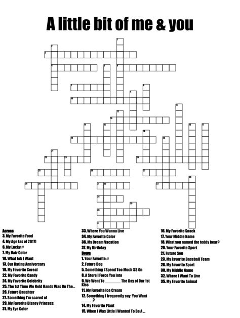 a little bit of me and you crossword wordmint