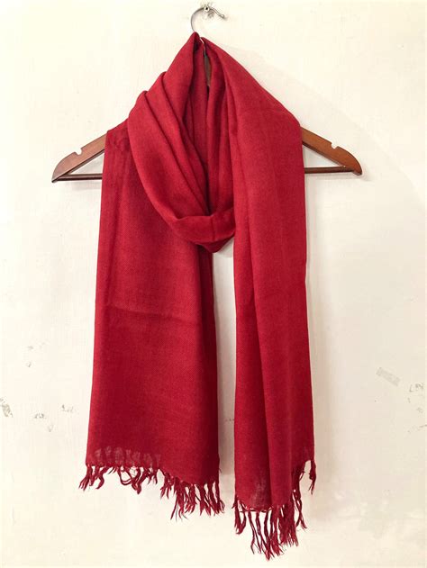 Red Wool Scarf Pure Merino Wool Scarf Scarves For Women Etsy