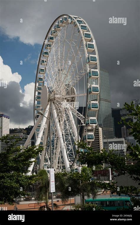 The Hong Kong Observation Wheel At The Central Harbourfront Precinct