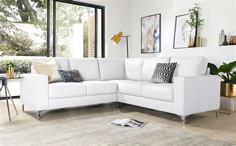 With consistent comfort, durability, and easy to clean qualities, a leather couch is definitely what you are looking for. Baltimore White Leather Corner Sofa | Furniture Choice