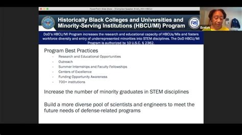 Research Partnerships And Opportunities W Dod Hbcumi Program And Uarcs