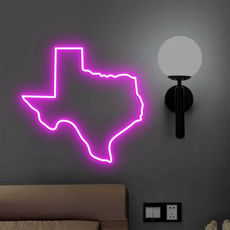Texas Outline Neon Sign Texas Led Sign Texas Decor Texas - Etsy