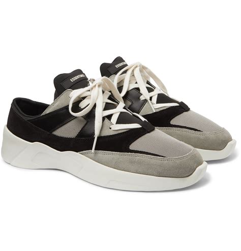 Fear Of God Essentials - Mesh, Suede and Leather Backless Sneakers