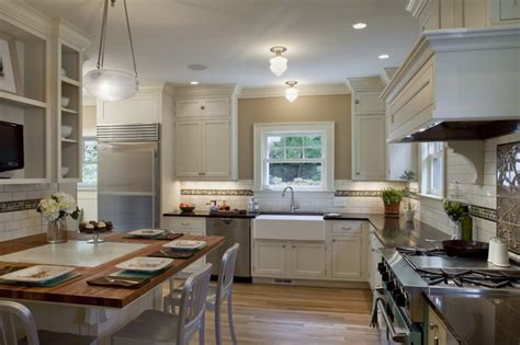 They had a love for that british colonial look and a love for natural fibers and the warmth of vintage brass. 1920 Colonial Kitchen - Traditional - Kitchen - portland ...