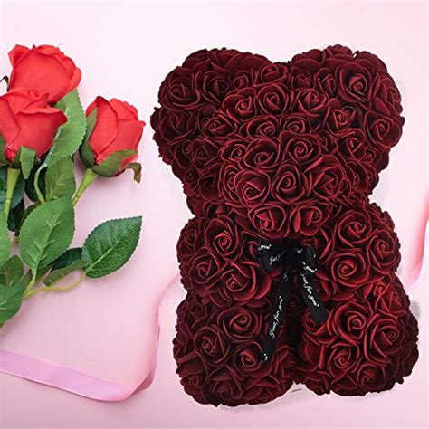 mother s day rose bear ts for her 10 inch rose flower bear ts for wife girlfriend