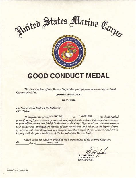 Authentic Us Marine Corps Good Conduct Medal Lapel Hat Pin Up Usmc Ebay