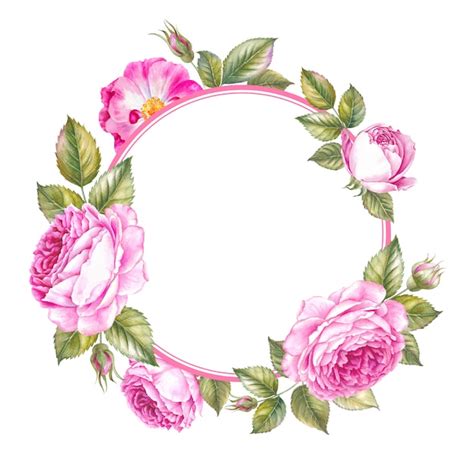 Premium Photo Spring Pink Roses Frame For Wedding