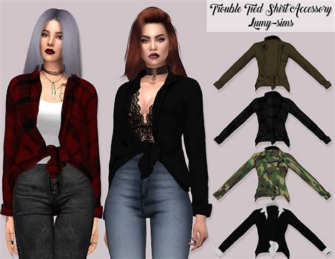 Trouble Tied Shirt Accessory By Lumy Sims Mit Bildern Sims4 Clothes