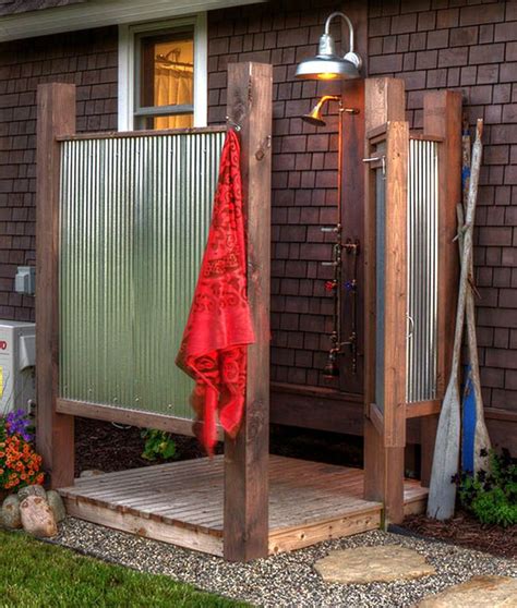 Beautiful Easy DIY Outdoor Shower Ideas A Piece Of Rainbow Outdoor Shower Outside