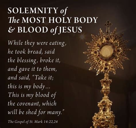 Todayis The Solemnity Of Corpus Christi The Eucharist Is The Source