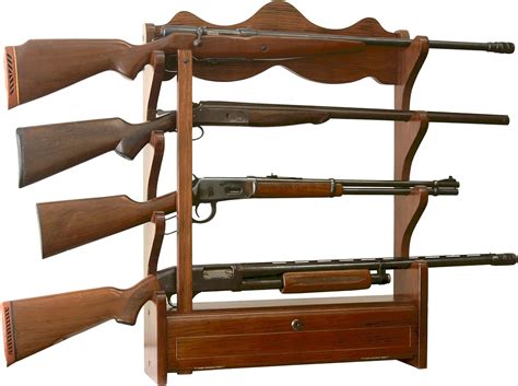 Wood Gun Rack Wall Mount Weapon Storage Display Case