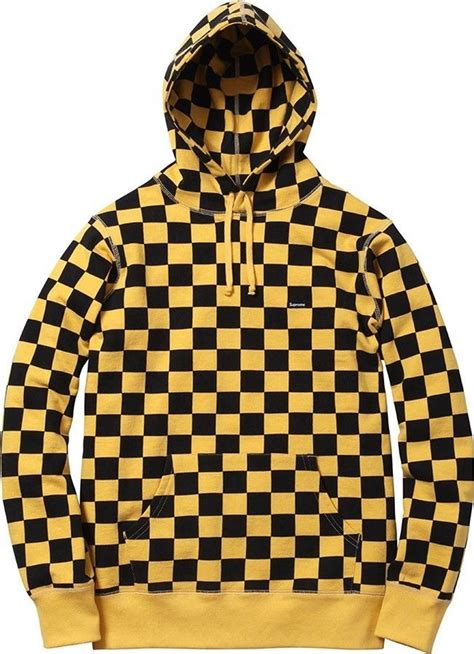 Supreme New Yellow Checkered Hoodie Grailed