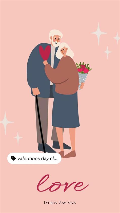 valentines day printable card black couple love illustration cute old couple in park clipart