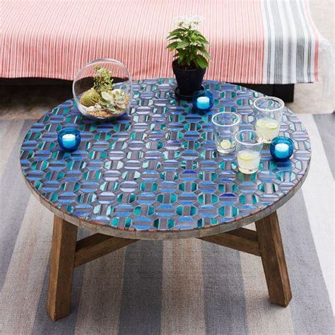From round tables to square tables to folding tables, our outdoor side tables will look great anywhere. Mosaic Tiled Coffee Table - Indigo - west elm