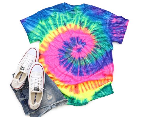 Blank Tie Dye Shirt Minty Rainbow Neon Rainbow Pastel Rainbow Adult