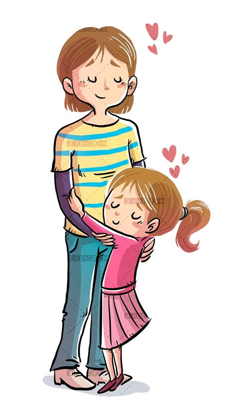 Abrazo Entre Madre E Hija Ilustraciones De Cuentos Infantiles