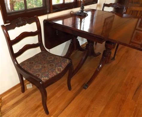 1.13 antique 1940 s duncan phyfe style mahogany drop leaf table. SOLD!! Vintage Bernhardt Duncan Phyfe Dining Set