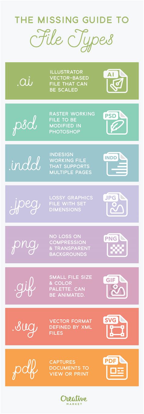 Infographic The Missing Guide To File Types Creative Market Blog