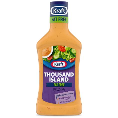 Kraft Thousand Island Fat Free Dressing 16 Fl Oz Bottle Walmart