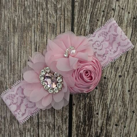 Lace floral headband, pink headband, vintage headband, pink headband, pink lace headband, flower ...