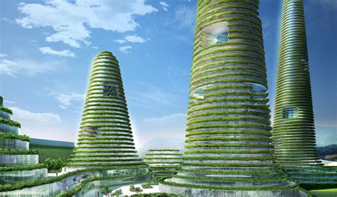 Green Skycraper Eco City Future Buildings Sustainable City