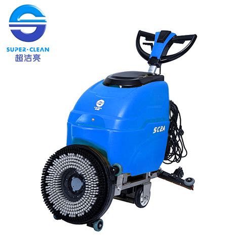 Cable Type Hand Push Floor Scrubber Cleaning Machine For Warehouse