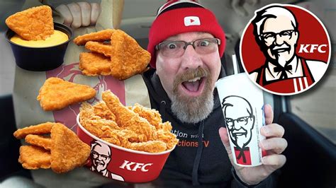 KFC MIGHTY BUCKET for ONE NAKED CHICKEN CHIPS MUKBANG 먹방 Eating Show YouTube