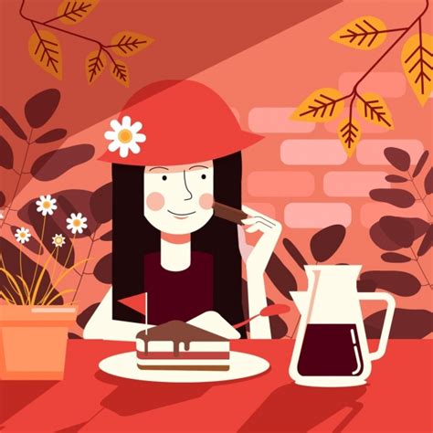Woman Eating Cake Vectors Free Download New Collection