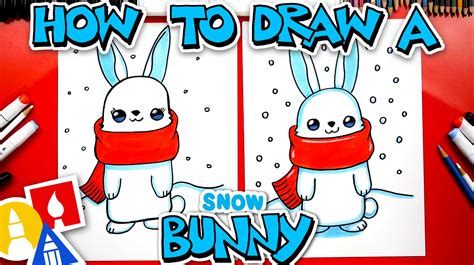 How To Draw A Snow Bunny Art For Kids Hub