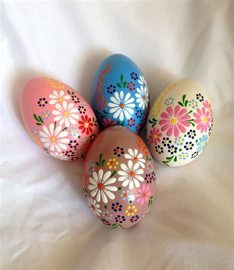 4 Goose Color Eggs Hand Decorated Painted Easter Etsy Easter Egg