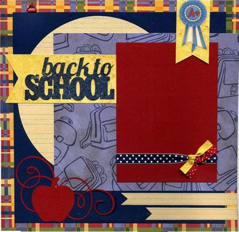 12x12 Premade Scrapbook Page Back To School Back To Back To School