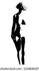 Stylized Vector Illustration Beautiful Naked Female Stock Vector Royalty Free